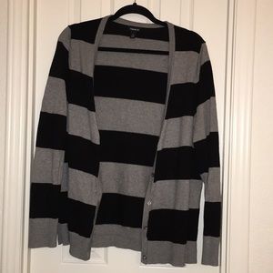 Torrid black and gray striped cardigan